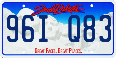 SD license plate 96IQ83