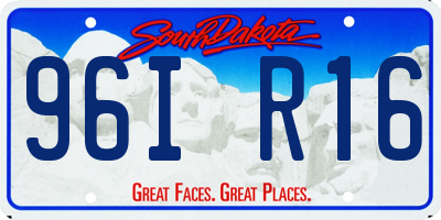 SD license plate 96IR16