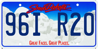 SD license plate 96IR20