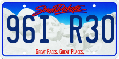 SD license plate 96IR30