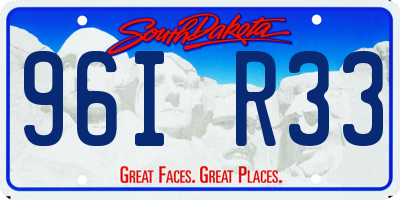 SD license plate 96IR33