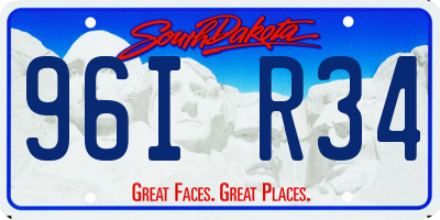 SD license plate 96IR34