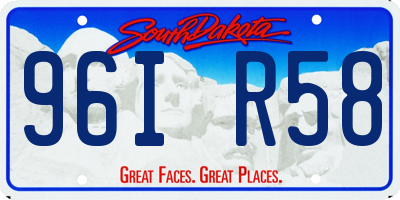 SD license plate 96IR58
