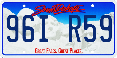 SD license plate 96IR59