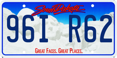 SD license plate 96IR62