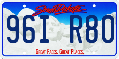 SD license plate 96IR80