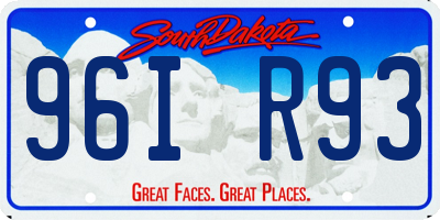 SD license plate 96IR93
