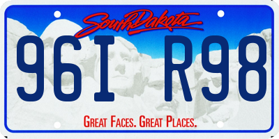 SD license plate 96IR98