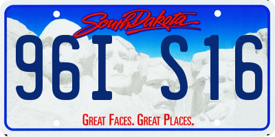 SD license plate 96IS16