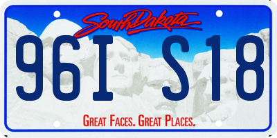 SD license plate 96IS18