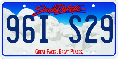 SD license plate 96IS29