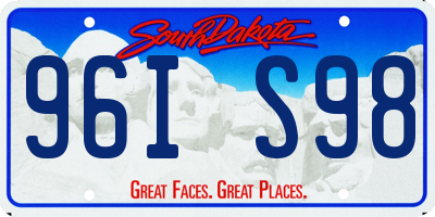 SD license plate 96IS98