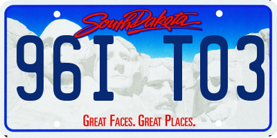 SD license plate 96IT03