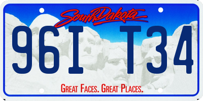 SD license plate 96IT34