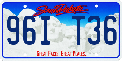 SD license plate 96IT36