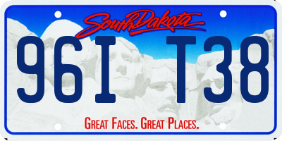 SD license plate 96IT38