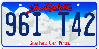 SD license plate 96IT42