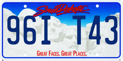 SD license plate 96IT43