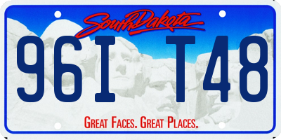 SD license plate 96IT48