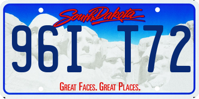 SD license plate 96IT72