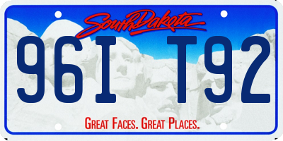 SD license plate 96IT92