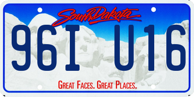 SD license plate 96IU16