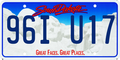 SD license plate 96IU17