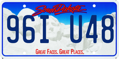 SD license plate 96IU48