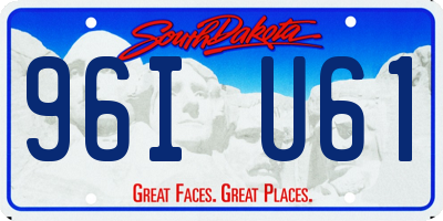 SD license plate 96IU61