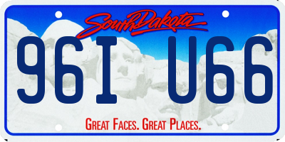 SD license plate 96IU66
