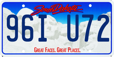 SD license plate 96IU72