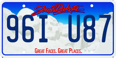 SD license plate 96IU87