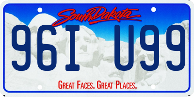 SD license plate 96IU99