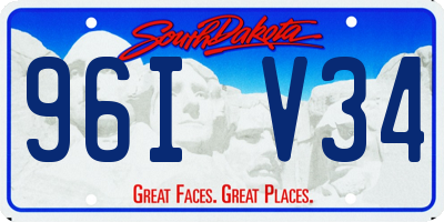 SD license plate 96IV34