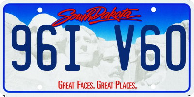 SD license plate 96IV60
