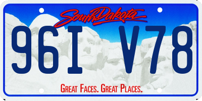 SD license plate 96IV78