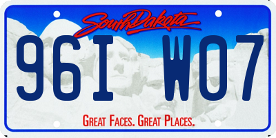 SD license plate 96IW07