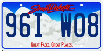 SD license plate 96IW08