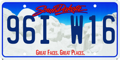 SD license plate 96IW16