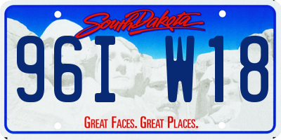 SD license plate 96IW18