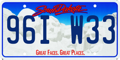 SD license plate 96IW33