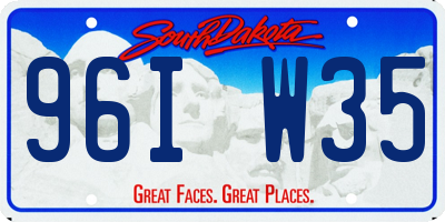SD license plate 96IW35