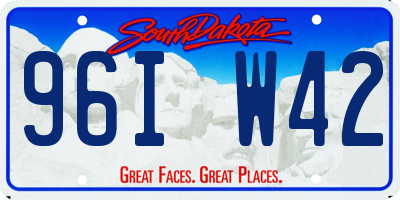 SD license plate 96IW42