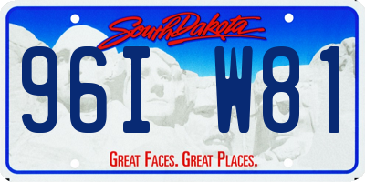 SD license plate 96IW81