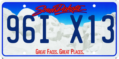 SD license plate 96IX13