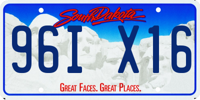 SD license plate 96IX16