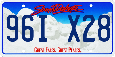 SD license plate 96IX28