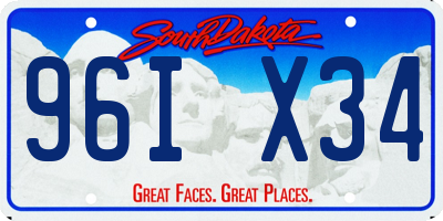SD license plate 96IX34