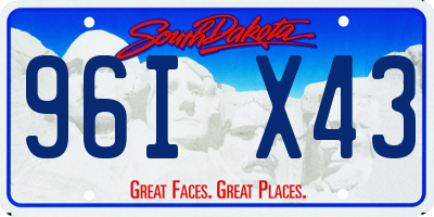 SD license plate 96IX43