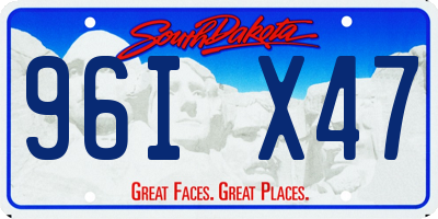 SD license plate 96IX47